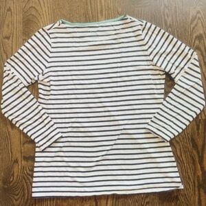 Navy and White Striped Long Sleeve Top